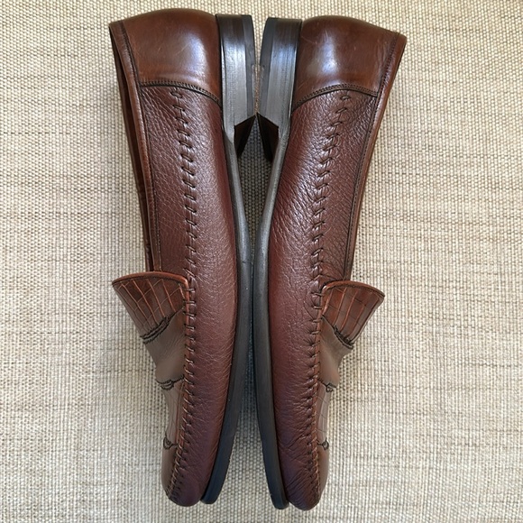 Mezlan Brown Crocodile Leather Loafers main image 10